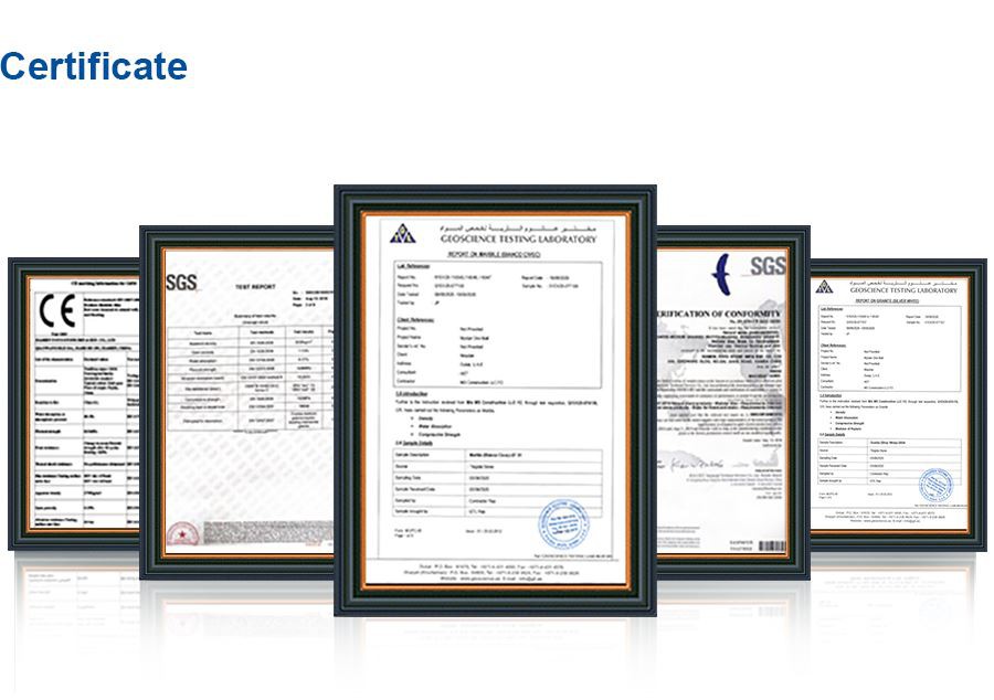 Certificate of sandstone