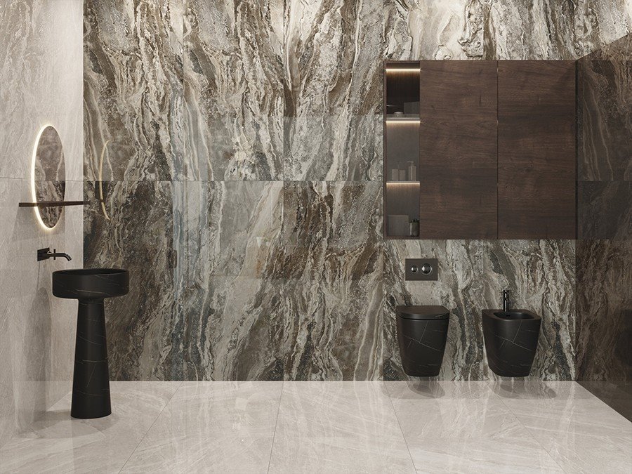 Arabescato Orobico Grigio Marble Bathroom